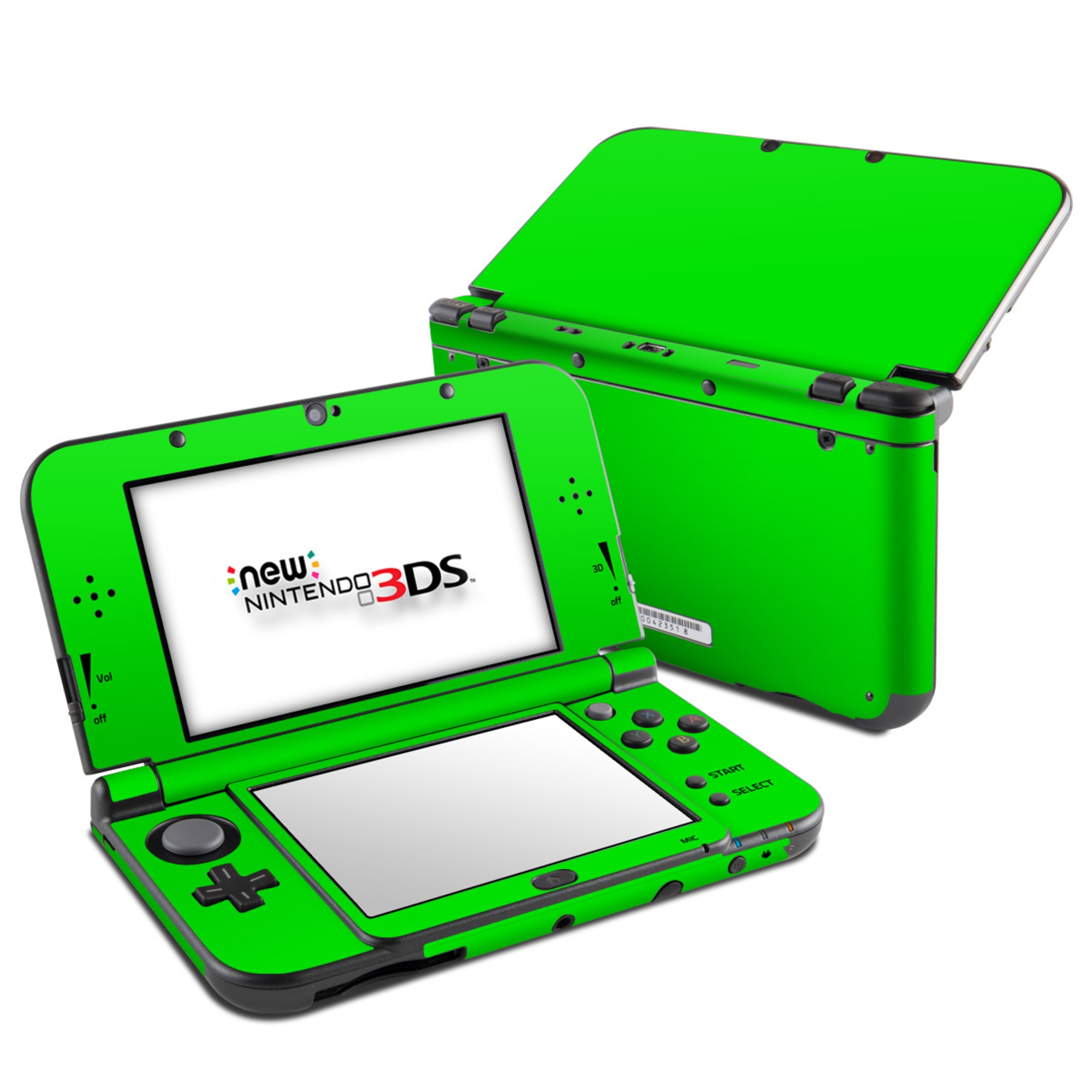 Nintendo 3DS LL Skin design of Green, Rectangle, Baize, Table, Font, Electric blue, Pattern, Symmetry, Magenta, Circle, with green colors