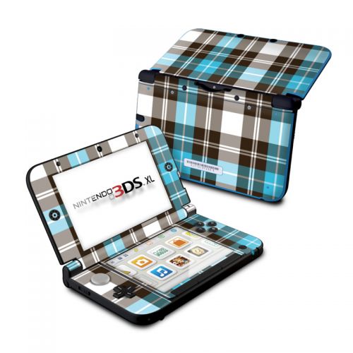 Turquoise Plaid Nintendo 3DS XL (Original) Skin