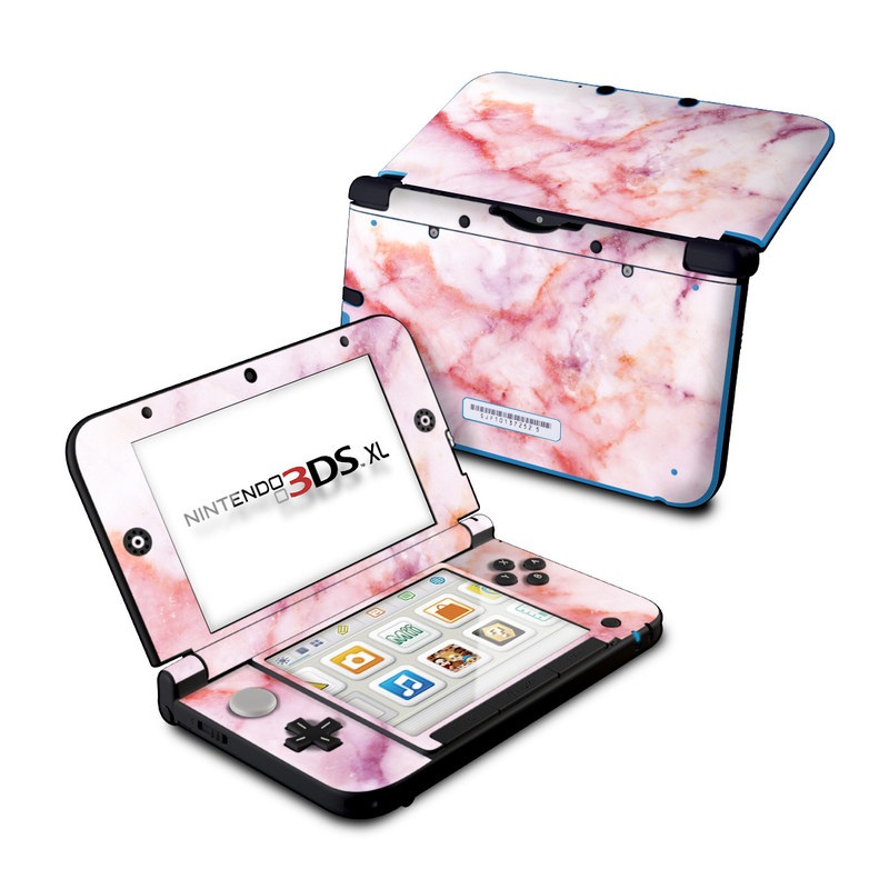 Nintendo 3DS XL Original Skin design of Pink, Skin, Flesh, Textile, Fur with pink, red, white, purple, orange colors