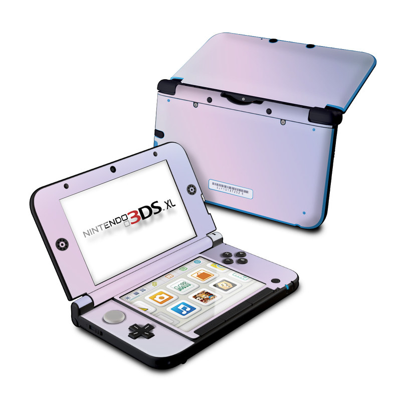 Nintendo 3DS XL Original Skin design of White, Blue, Daytime, Sky, Atmospheric phenomenon, Atmosphere, Calm, Line, Haze, Fog with pink, purple, blue colors