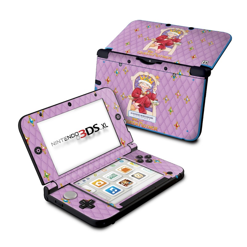 Nintendo 3DS XL Original Skin design of Illustration, Art, Blessing, with gray, red, green, pink, purple, orange colors