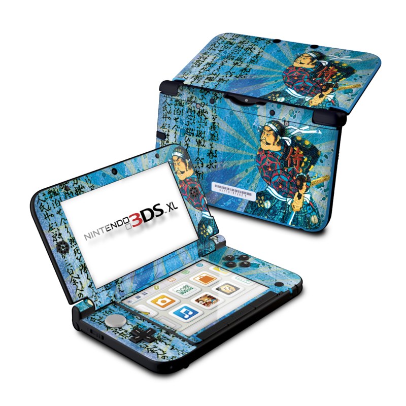 Nintendo 3DS XL Original Skin design of Art, Illustration, Painting with blue, black, gray, green, red colors