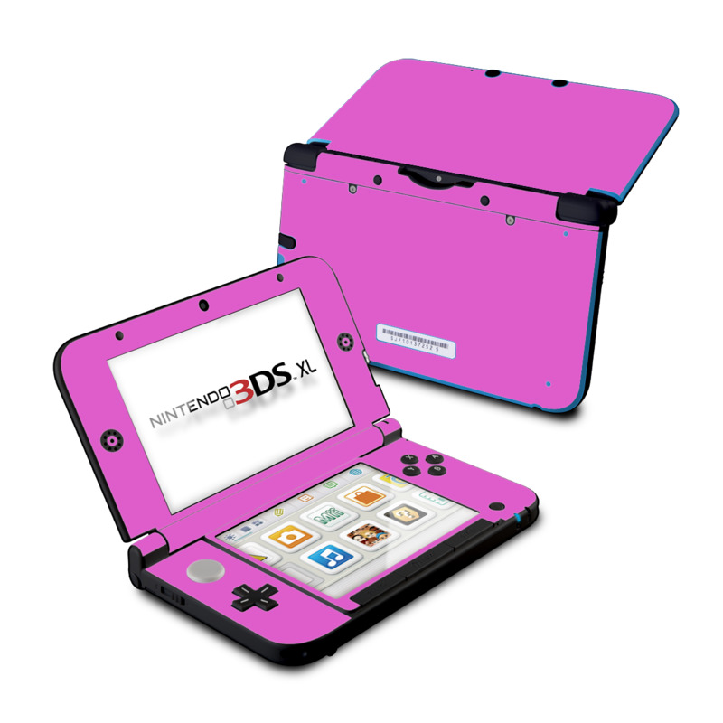 Nintendo 3DS XL Original Skin design of Violet, Pink, Purple, Red, Lilac, Magenta, Blue, Lavender, Text, Sky with pink colors