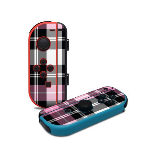Pink Plaid Nintendo Switch Joy-Con Controller Skin