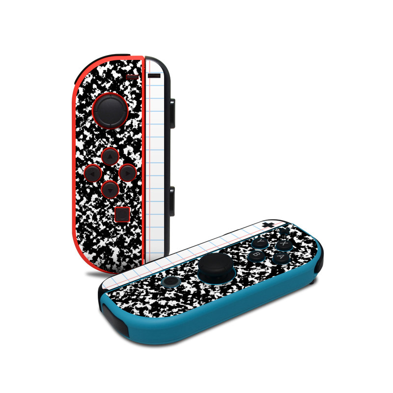 Nintendo Switch JoyCon Controller Skin design of Text, Font, Line, Pattern, Black-and-white, Illustration, with black, gray, white colors