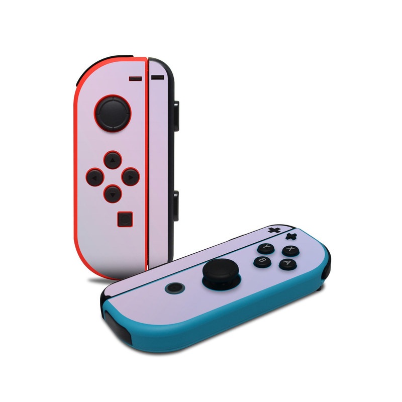Nintendo Switch JoyCon Controller Skin design of White, Blue, Daytime, Sky, Atmospheric phenomenon, Atmosphere, Calm, Line, Haze, Fog, with pink, purple, blue colors