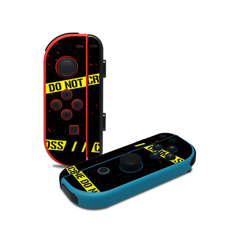 Nintendo Switch JoyCon Controller Skin design of Red, Black, Font, Text, Logo, Graphics, Graphic design, Room, Carmine, Fictional character, with black, red, green colors