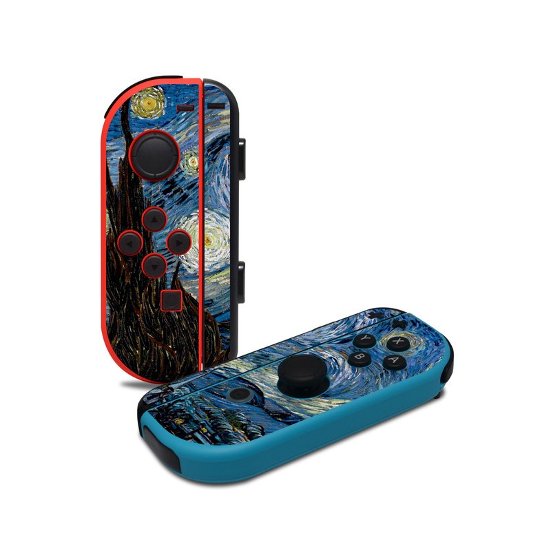 Nintendo Switch JoyCon Controller Skin design of Painting, Purple, Art, Tree, Illustration, Organism, Watercolor paint, Space, Modern art, Plant, with gray, black, blue, green colors