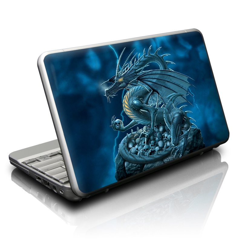 Netbook Skin design of Cg artwork, Dragon, Mythology, Fictional character, Illustration, Mythical creature, Art, Demon, with blue, yellow colors