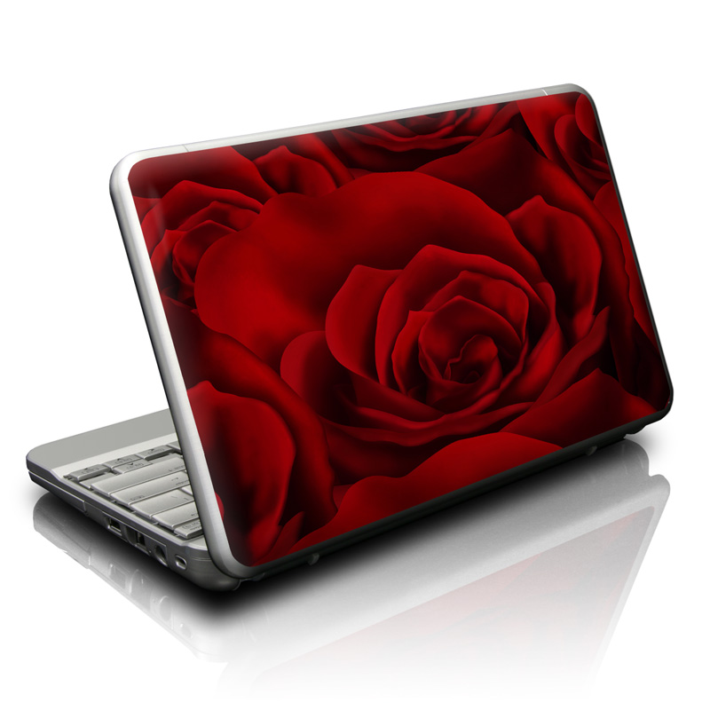 Netbook Skin design of Red, Garden roses, Rose, Petal, Flower, Nature, Floribunda, Rose family, Close-up, Plant, with black, red colors
