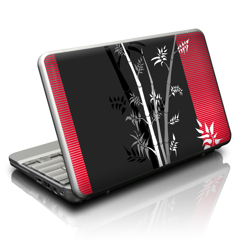 Netbook Skin design of Tree, Branch, Plant, Graphic design, Bamboo, Illustration, Plant stem, Black-and-white, with black, red, gray, white colors