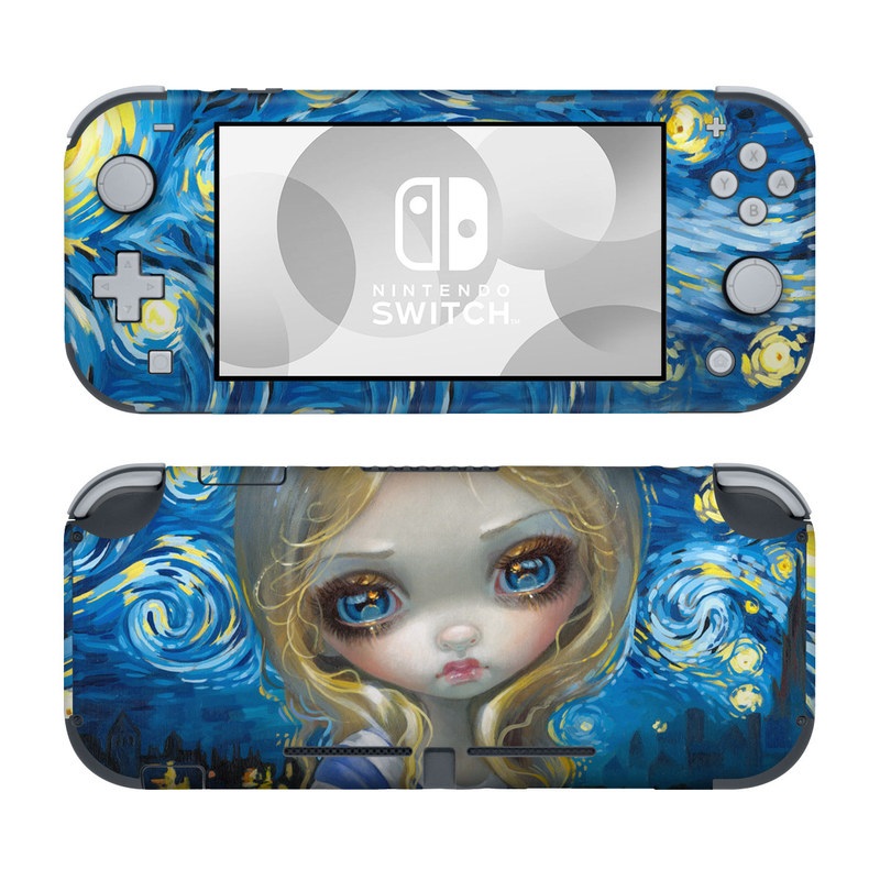 Nintendo Switch Lite Skin design of Blue, Illustration, Cg artwork, Doll, Art, Acrylic paint, Painting, Toy, Fictional character, Visual arts, with blue, yellow, white, brown, red colors