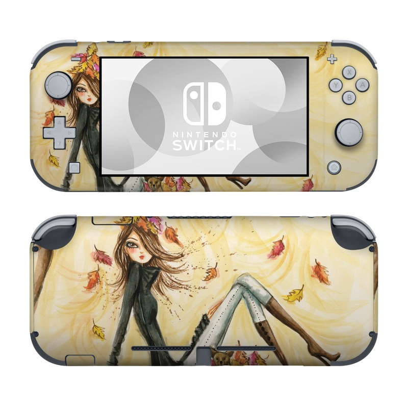 Nintendo Switch Lite Skin design of Painting, Watercolor paint, Tree, Art, Illustration, Plant, Modern art, Visual arts, Still life, Fictional character, with yellow, red, brown, orange, black, white colors