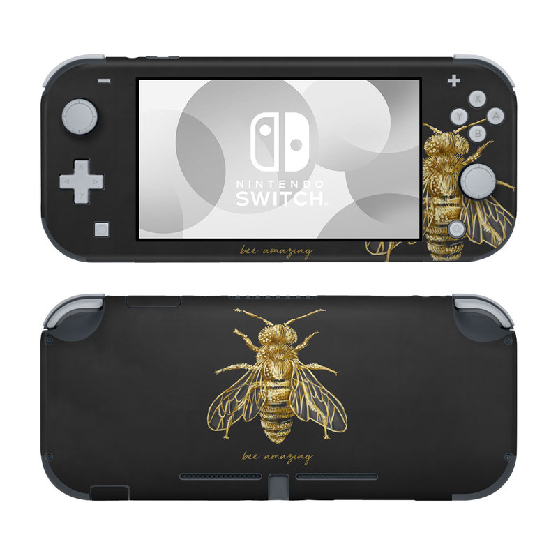 Nintendo Switch Lite Skin design of Insect, Invertebrate, Membrane-winged insect, Arthropod, Pest, Net-winged insects, Bee, Cicada, Macro photography, Pollinator, with black, yellow, white colors