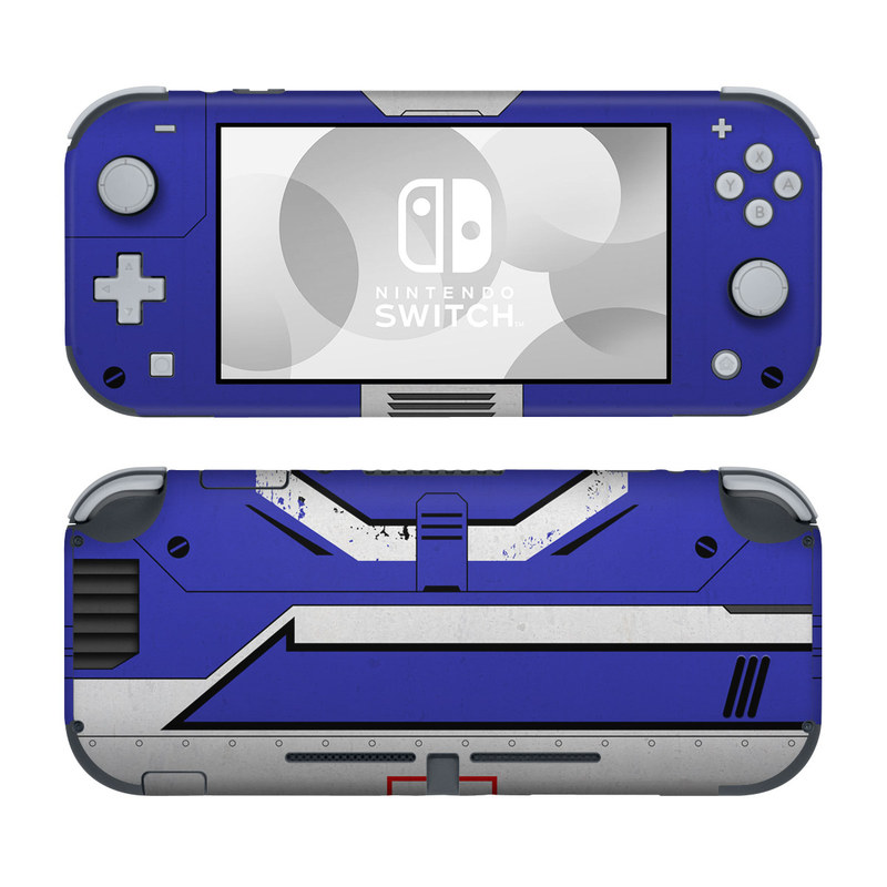 Nintendo Switch Lite Skin design of Floppy disk, Technology, Electric blue, Fictional character, with white, blue, black, gray colors