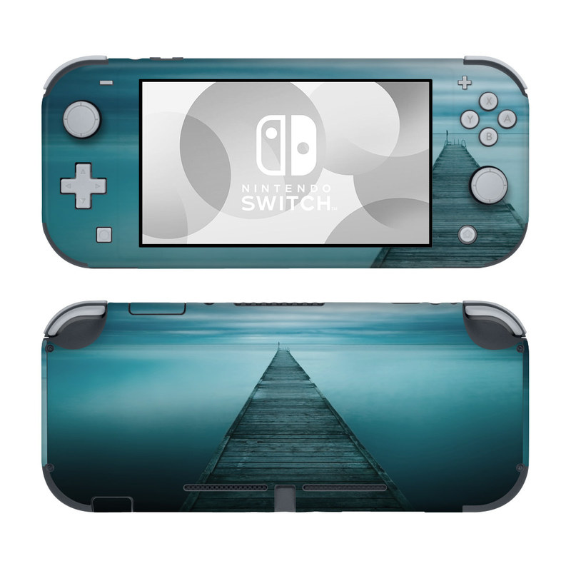 Nintendo Switch Lite Skin design of Sea, Water, Horizon, Sky, Blue, Ocean, Daytime, Calm, Fixed link, Symmetry, with black, blue, gray colors