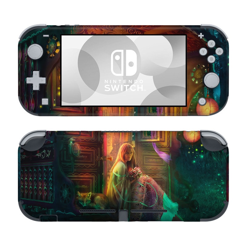 Nintendo Switch Lite Skin design of Illustration, Adventure game, Darkness, Art, Digital compositing, Fictional character, Games, with black, red, blue, green colors