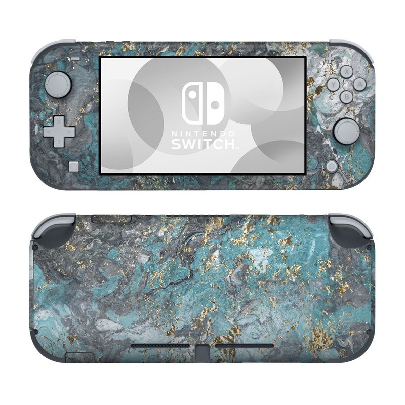 Nintendo Switch Lite Skin Wrap Premium Vinyl Blue Turquoise Marble