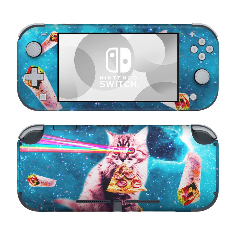 Nintendo Switch Lite Skin design of Illustration, Organism, Graphic design, Art, Space, Fictional character, Extreme sport, Graphics, with blue, white, gray, yellow, red, orange colors