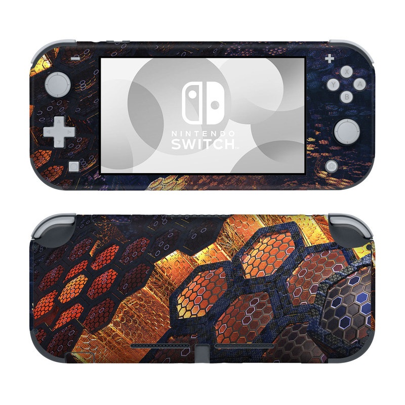 Nintendo Switch Lite Skin design of Geological phenomenon, Sky, Water, Cobblestone, Rock, Reflection, Colorfulness, World, Art, with black, red, green colors