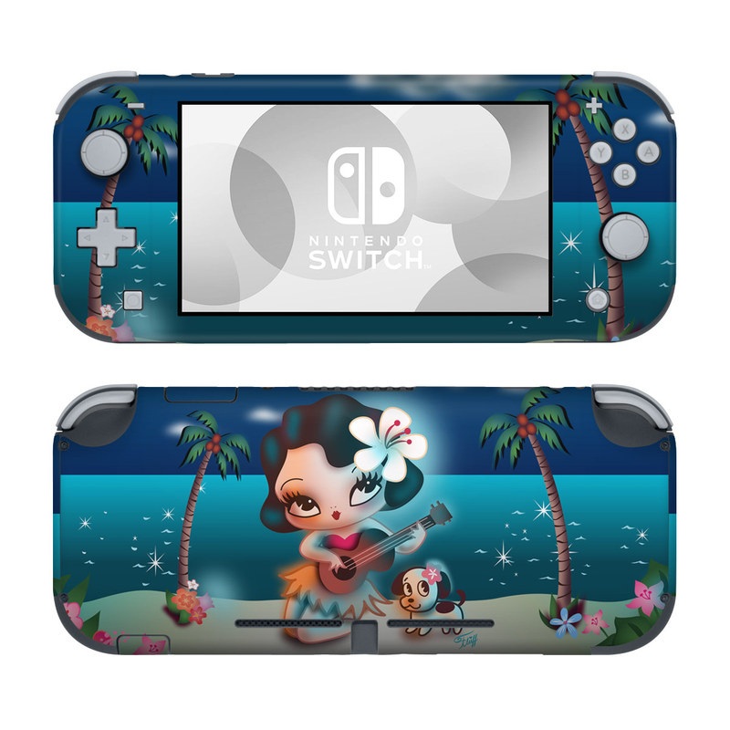 Nintendo Switch Lite Skin design of Cartoon, Animated cartoon, Illustration, Animation, Fictional character, Plant, Art, Clip art, with blue, white, brown, pink, green, yellow, red colors