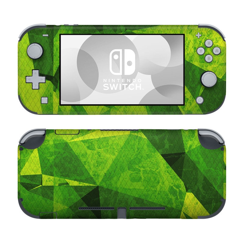 Nintendo Switch Lite Skin design of Green, Pattern, Leaf, Design, Illustration, with green colors