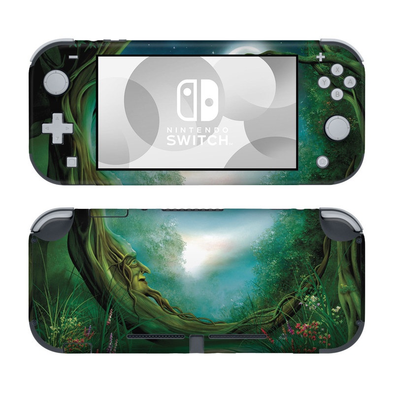 Nintendo Switch Lite Skin design of Fractal art, Art, Organism, Fictional character, Earth, Cg artwork, with black, blue, green, gray colors