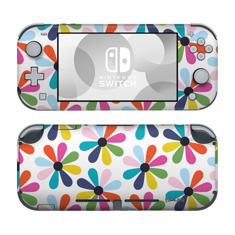 Nintendo Switch Lite Skin design of Colorfulness, Aqua, Symmetry, Pattern, Electric blue, Art, Circle, Visual arts, Tints and shades, Wrapping paper, with white, red, blue, pink, purple, green colors