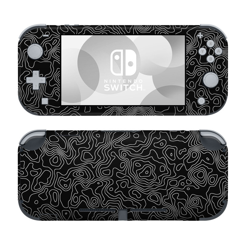 Nintendo Switch Lite Skin design of Art, Motif, Pattern, Symmetry, Monochrome, Circle, Font, Visual arts, Illustration, Monochrome photography, with black, gray colors