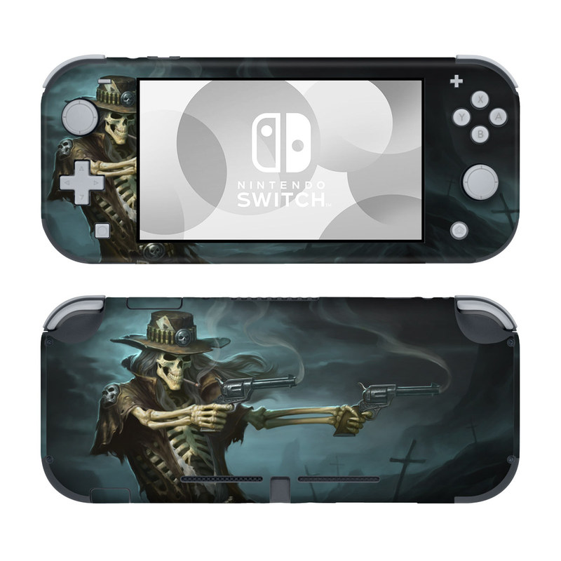 Nintendo Switch Lite Skin design of Cg artwork, Action-adventure game, Darkness, Illustration, Games, Adventure game, Pc game, Woman warrior, Digital compositing, Fictional character, with black, white, blue, gray colors