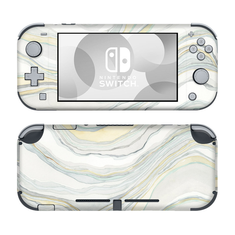 Nintendo Switch Lite Skin design of Line, Pattern, with yellow, white, blue, gray colors