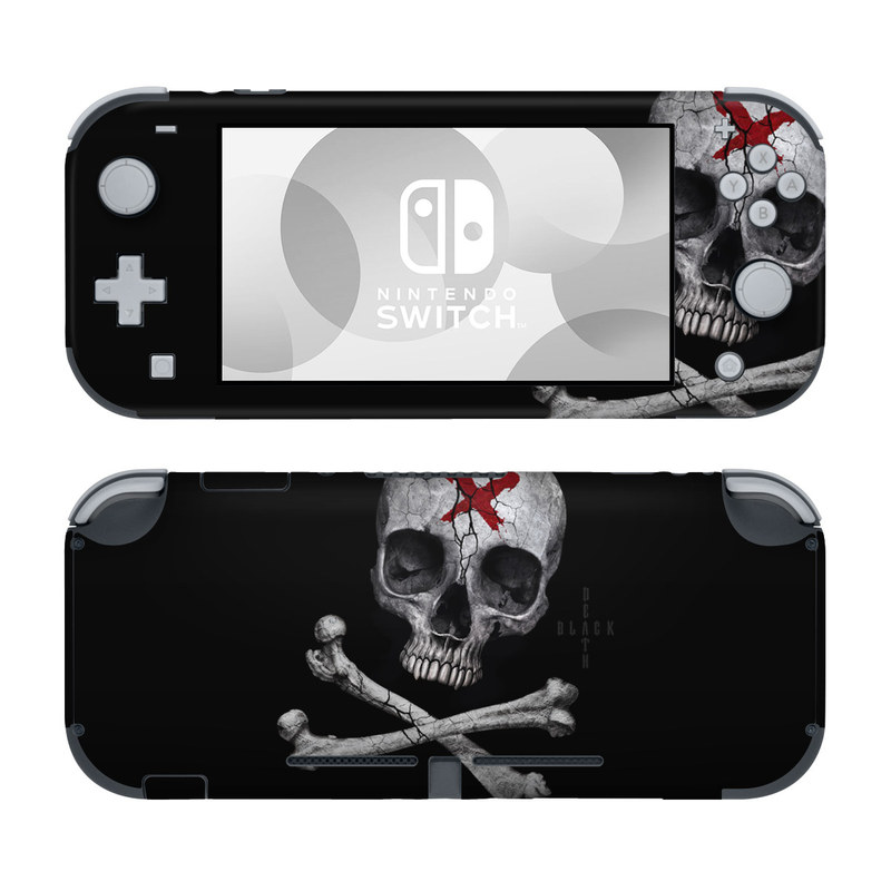 Nintendo Switch Lite Skin design of Bone, Skull, Skeleton, Jaw, Illustration, Animation, Fictional character, Still life photography, with black, white, gray colors