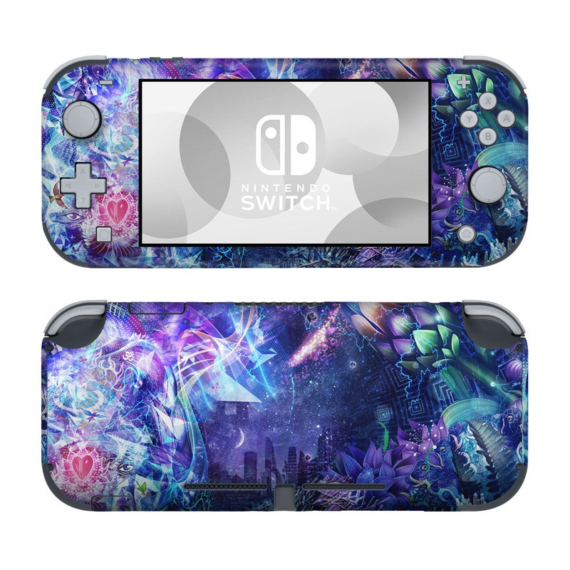 Nintendo Switch Lite Skin design of Blue, Purple, Violet, Lavender, Majorelle blue, Psychedelic art, Electric blue, Organism, Art, Design, with blue, green, purple, red, pink colors