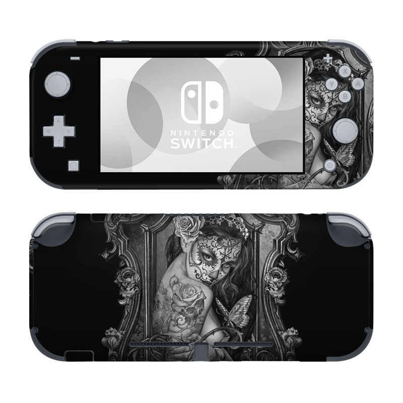 Nintendo Switch Lite Skin design of Style, Art, Monochrome, Black-and-white, Monochrome Photography, Visual Arts, Illustration, Painting, Drawing, with black, white, gray colors