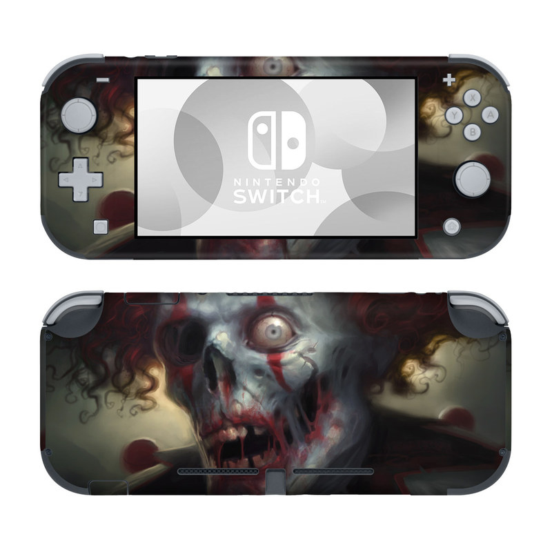 Nintendo Switch Lite Skin design of Illustration, Fictional character, Fiction, Supervillain, Demon, Art, Zombie, Ghost, Supernatural creature, Flesh, with black, gray, green, red colors