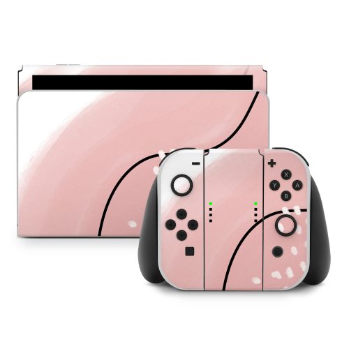 Abstract Pink and Brown Nintendo Switch Skin