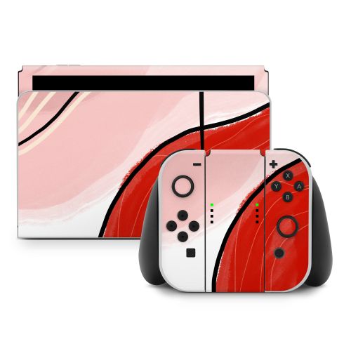 Abstract Red Nintendo Switch Skin