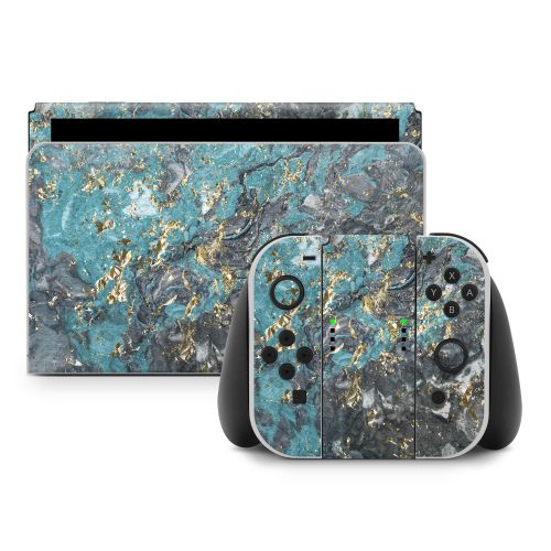 Gilded Glacier Marble Nintendo Switch Skin