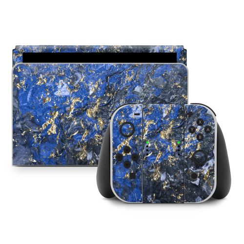 Gilded Ocean Marble Nintendo Switch Skin