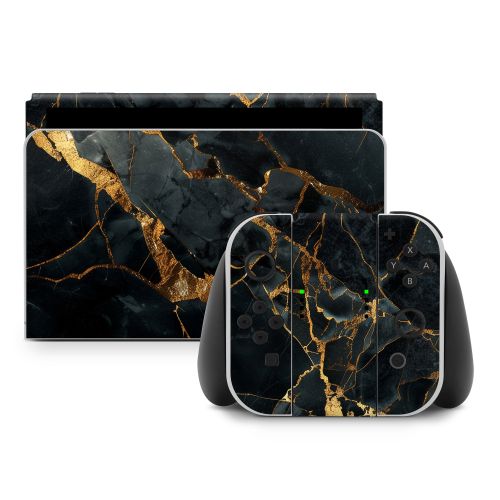 Repaired Black Marble Nintendo Switch Skin