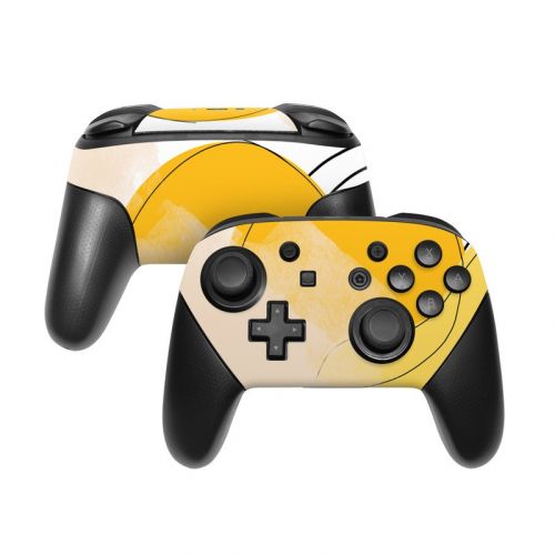 Abstract Yellow Nintendo Switch Pro Controller Skin