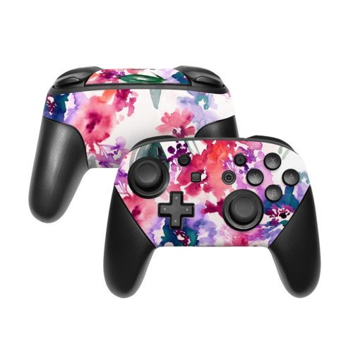 Blurred Flowers Nintendo Switch Pro Controller Skin