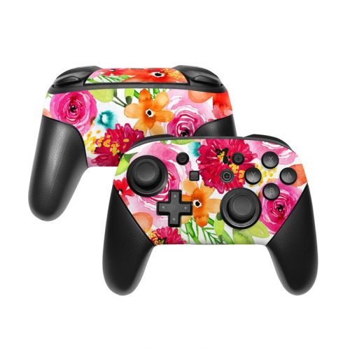 Floral Pop Nintendo Switch Pro Controller Skin