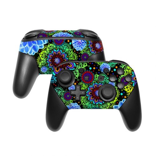 Funky Floratopia Nintendo Switch Pro Controller Skin