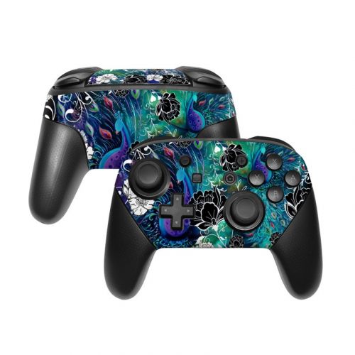 Peacock Garden Nintendo Switch Pro Controller Skin