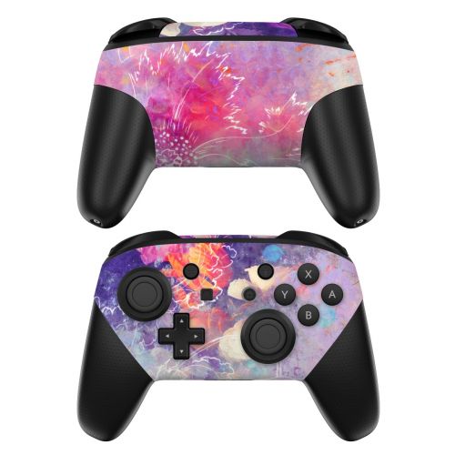 Sketch Flowers Lily Nintendo Switch Pro Controller Skin