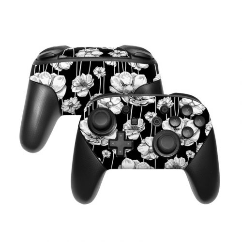 Striped Blooms Nintendo Switch Pro Controller Skin