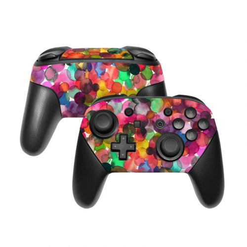 Watercolor Drops Nintendo Switch Pro Controller Skin