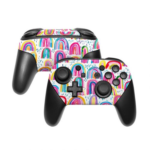 Watercolor Rainbows Nintendo Switch Pro Controller Skin