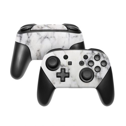 White Marble Nintendo Switch Pro Controller Skin